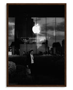 Think Corporate art print, framed in brown wood with acrylic glazing