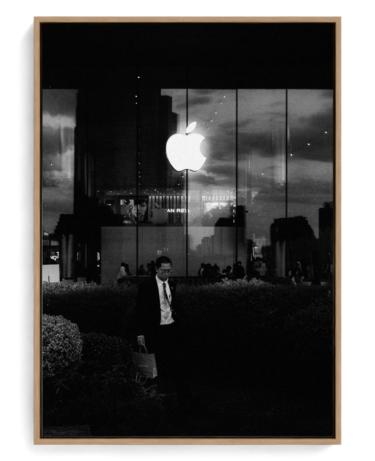 Think Corporate on hand-stretched cotton canvas, natural-wood floater frame