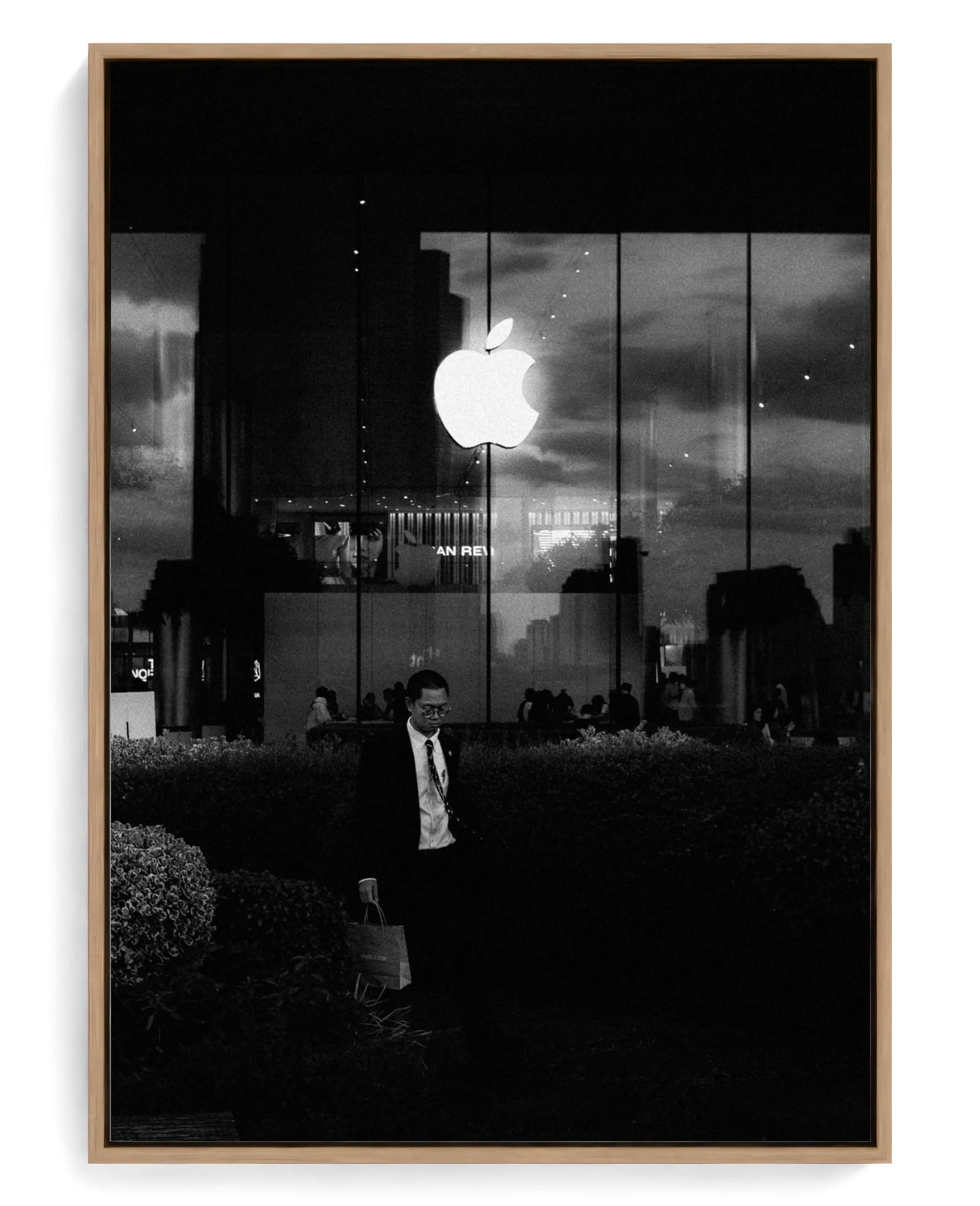 Think Corporate on hand-stretched cotton canvas, natural-wood floater frame