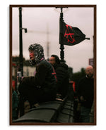 Anarchy art print, framed in brown wood with acrylic glazing