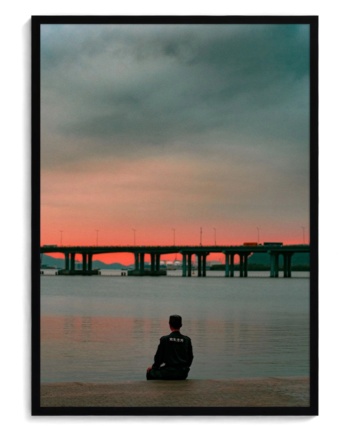 Still art print, framed in black wood with acrylic glazing