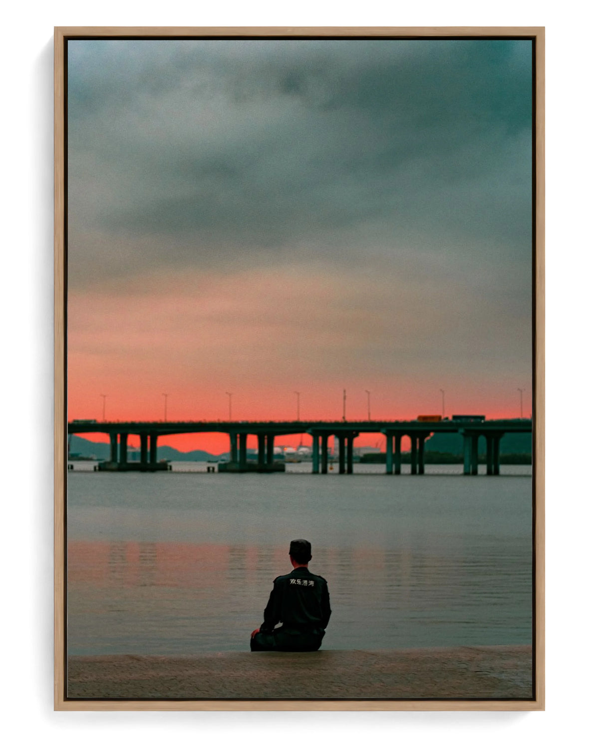 Still on hand-stretched cotton canvas, natural-wood floater frame