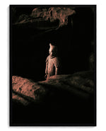 Warrior art print, framed in black wood with acrylic glazing