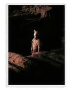 Warrior art print, framed in white wood with acrylic glazing
