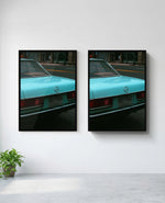 Classic Curves art print in black frame, installed on wall