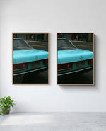 Classic Curves art print in natural-wood frame, installed on wall