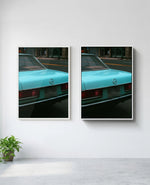 Classic Curves art print in white frame, installed on wall