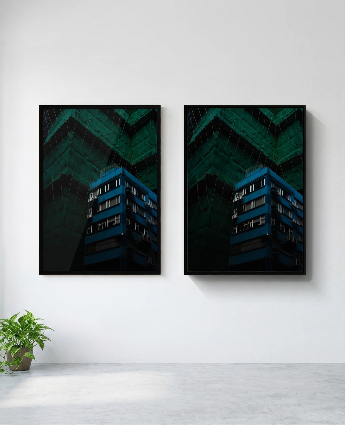Monopoly art print in black frame, installed on wall