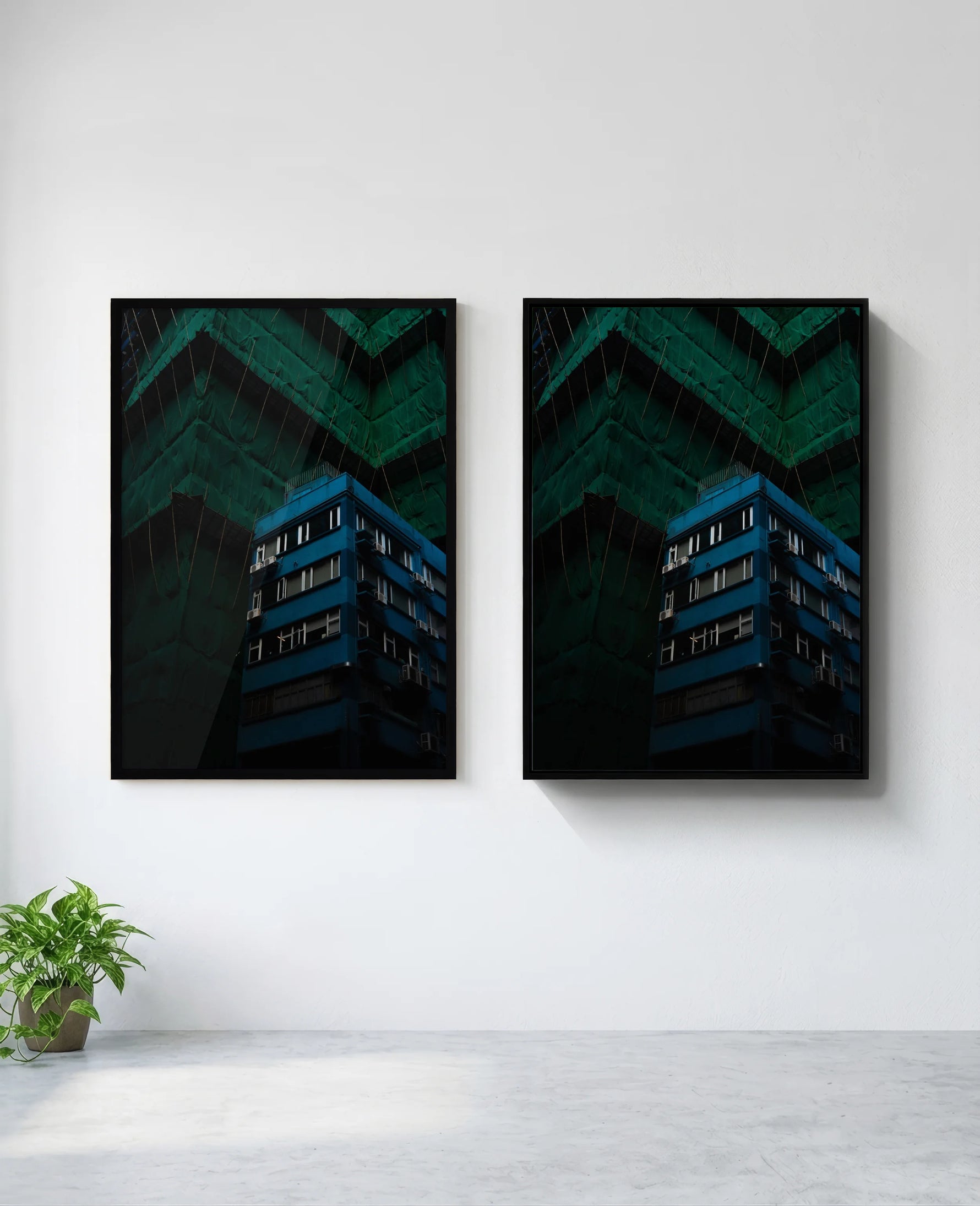 Monopoly art print in black frame, installed on wall