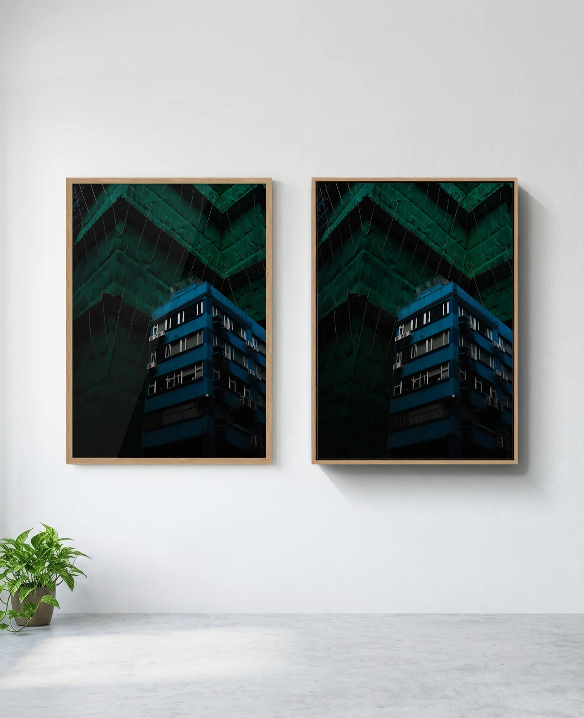 Monopoly art print in natural-wood frame, installed on wall