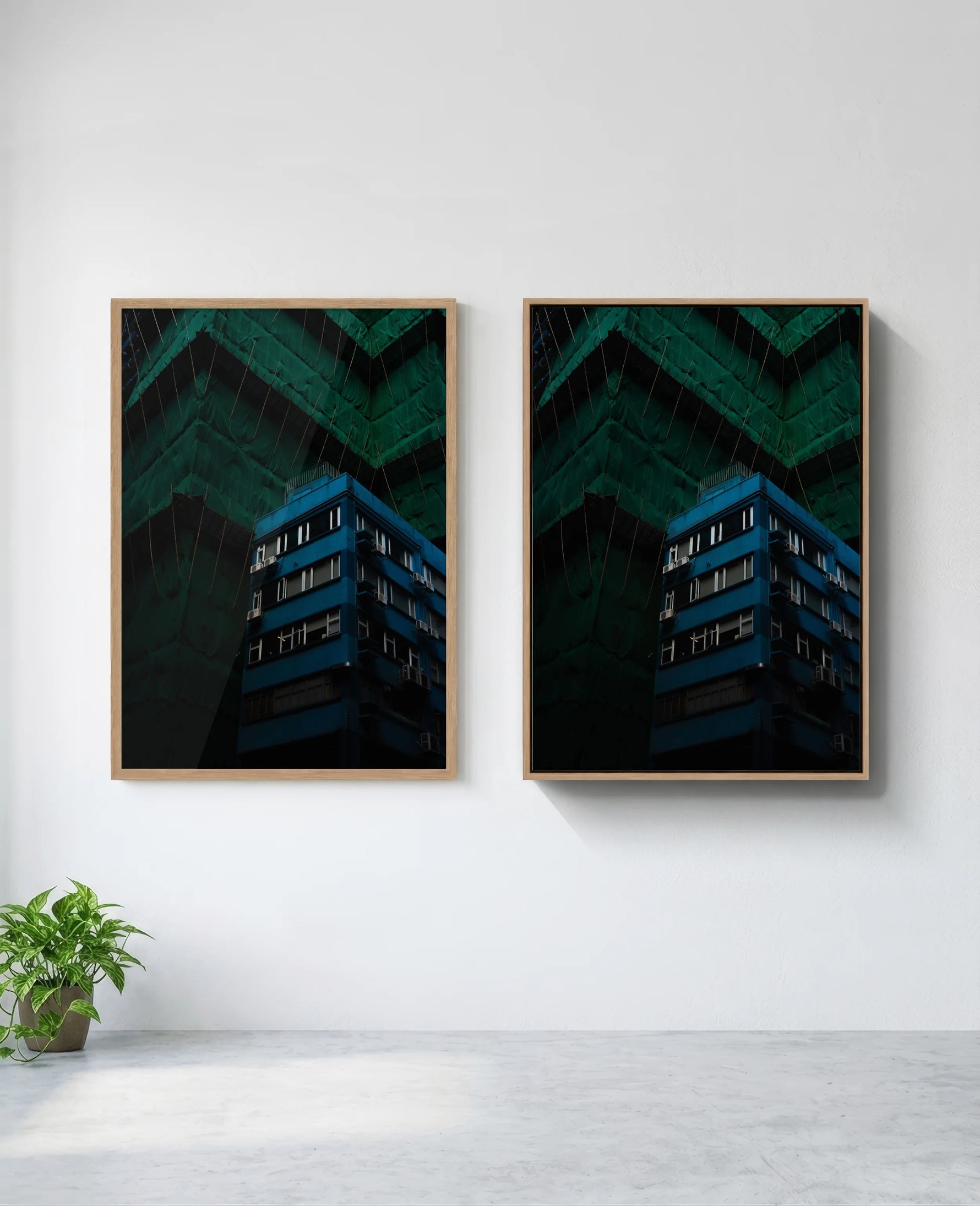 Monopoly art print in natural-wood frame, installed on wall