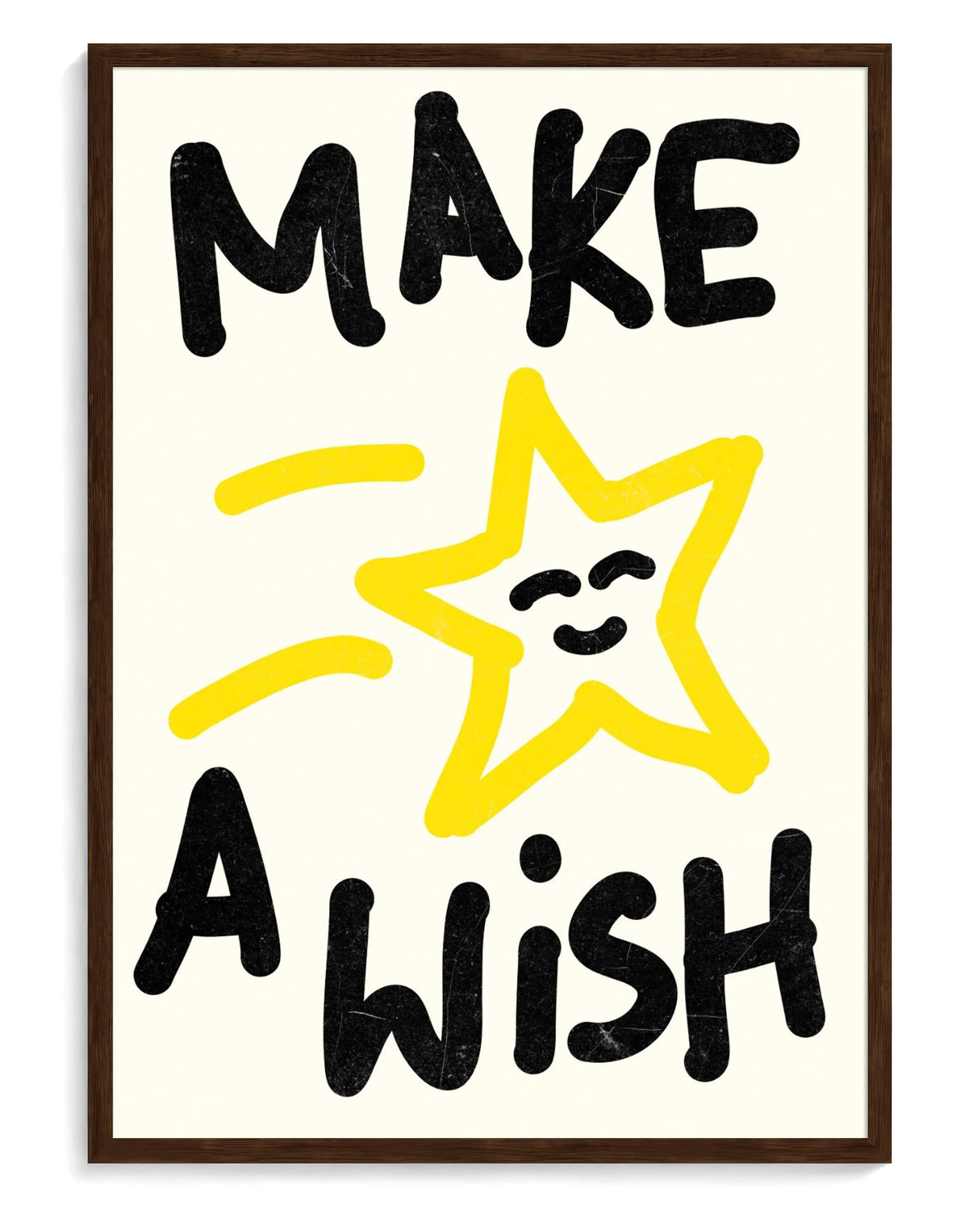 Make a Wish art print, framed in brown wood with acrylic glazing