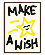 Make a Wish art print, framed in brown wood with acrylic glazing