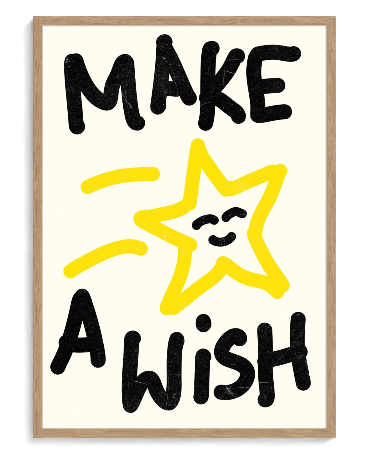 Make a Wish art print, framed in natural-wood frame with acrylic glazing