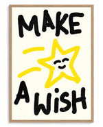 Make a Wish art print, framed in natural-wood frame with acrylic glazing