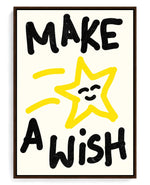 Make a Wish on hand-stretched cotton canvas, brown floater frame