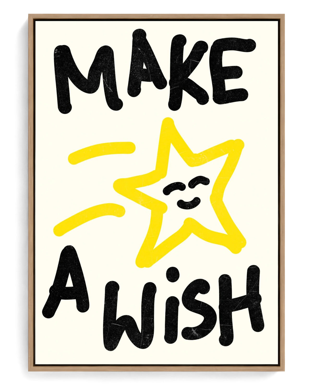 Make a Wish on hand-stretched cotton canvas, natural-wood floater frame