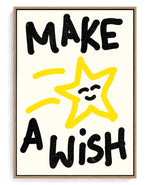 Make a Wish on hand-stretched cotton canvas, natural-wood floater frame