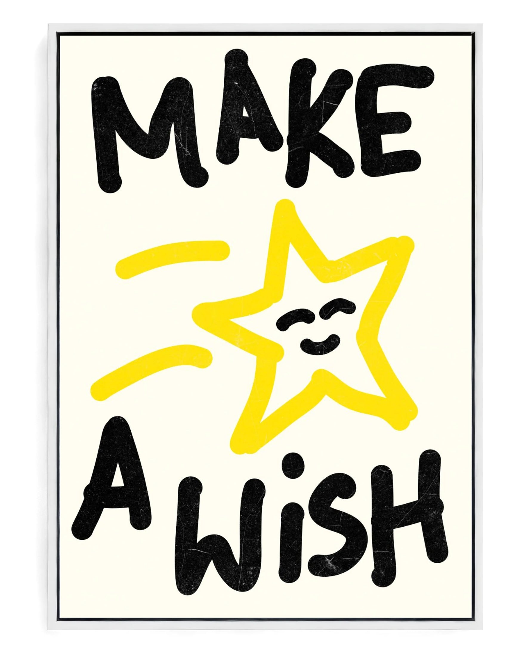 Make a Wish on hand-stretched cotton canvas, white floater frame