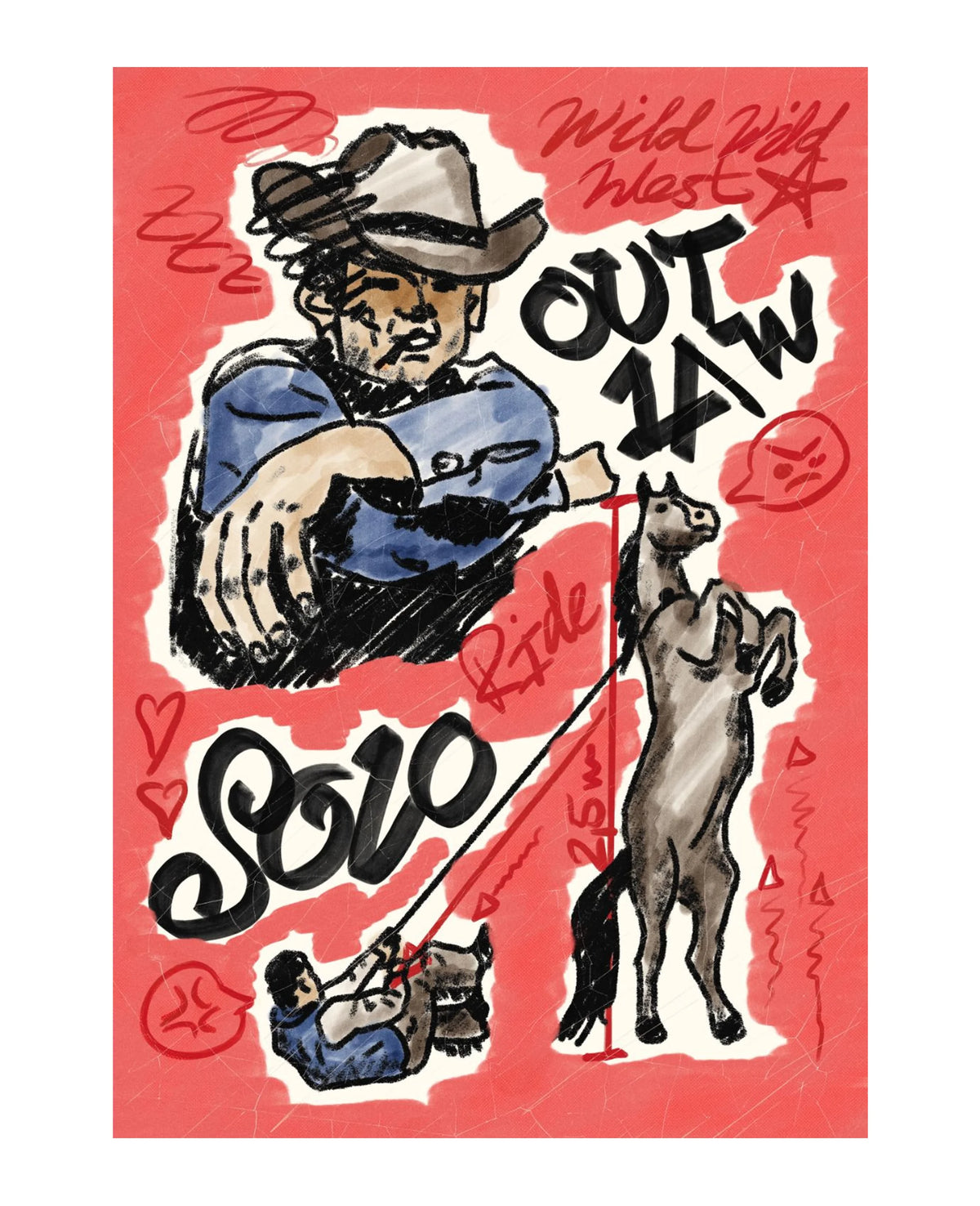 Outlaw unframed art print on museum-grade archival paper