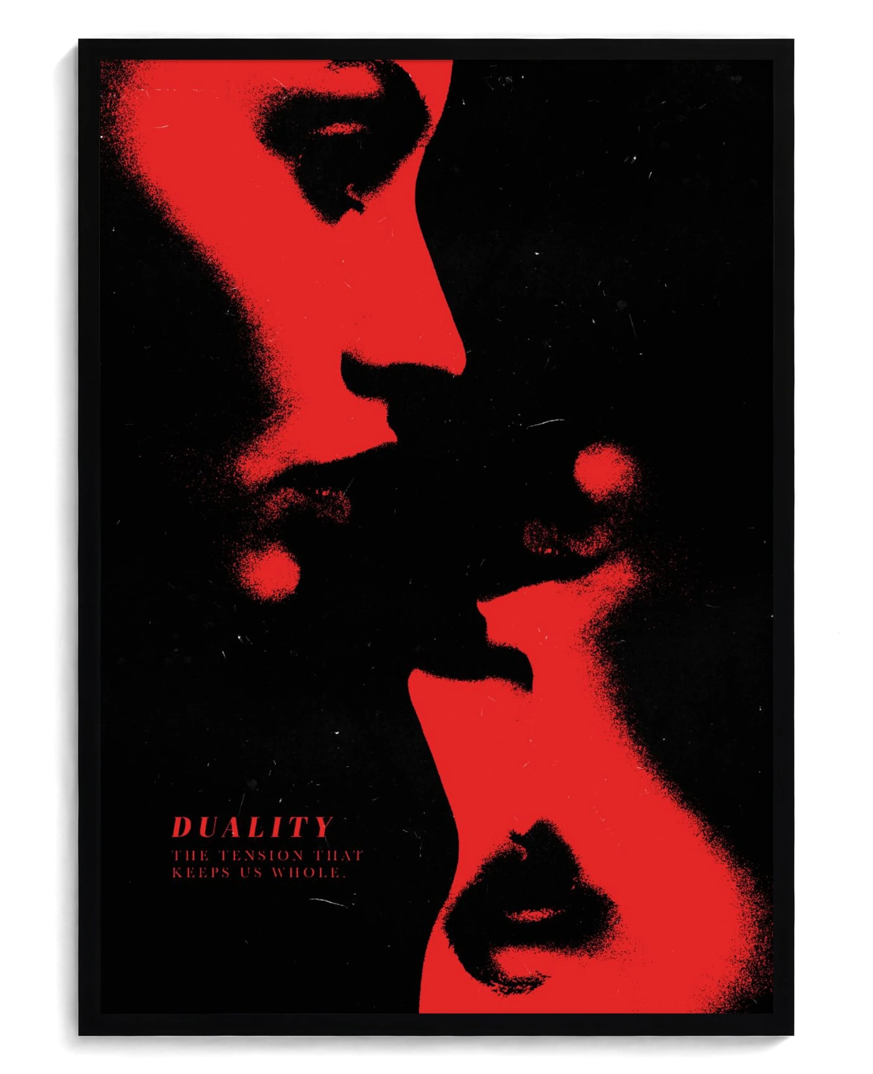 Duality art print, framed in black wood with acrylic glazing