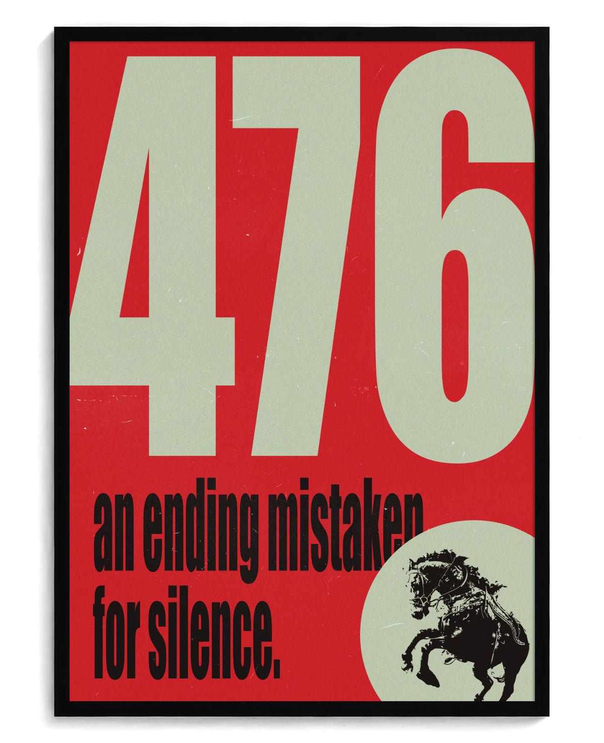 "476" art print, framed in black wood with acrylic glazing
