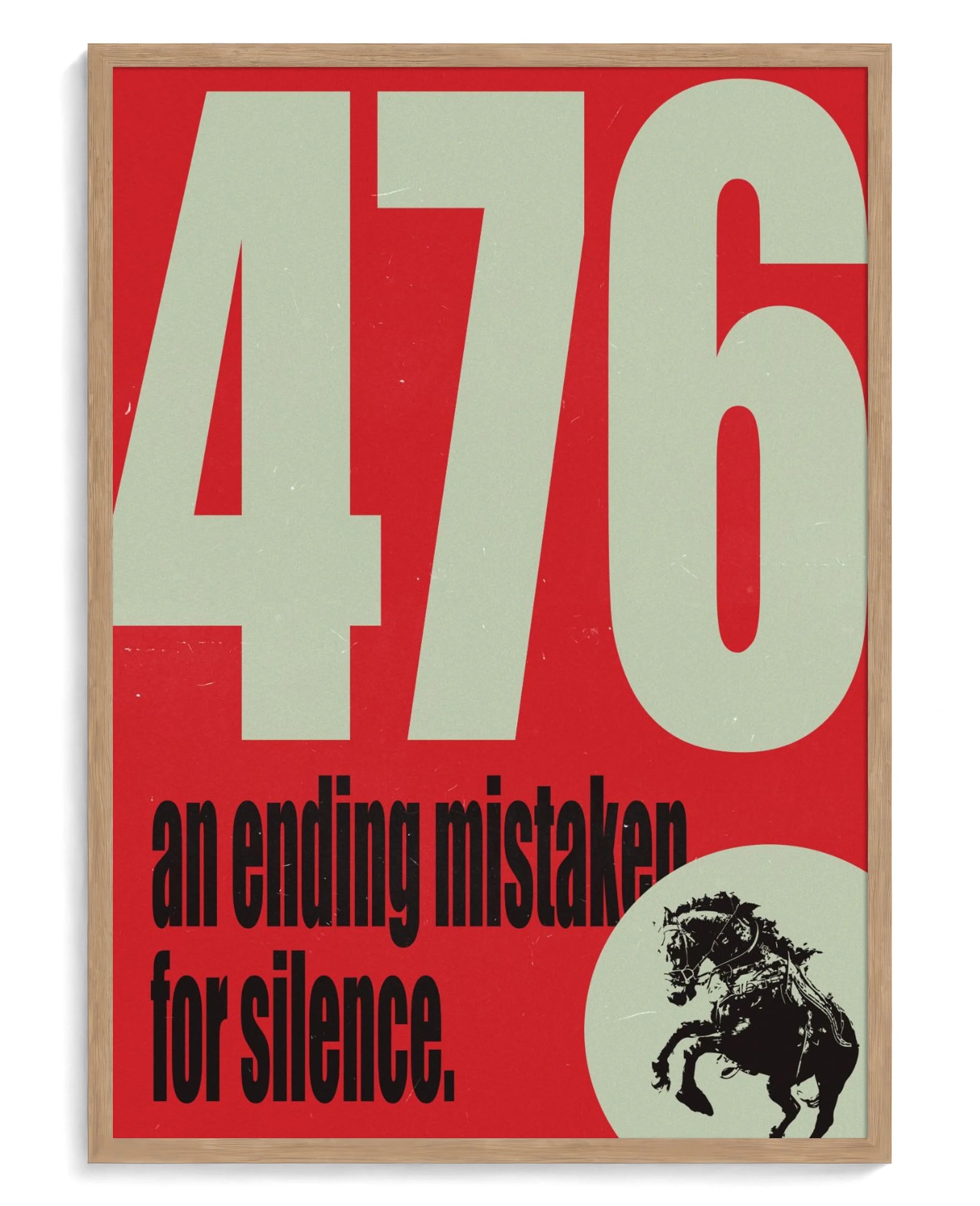 "476" art print, framed in natural-wood frame with acrylic glazing