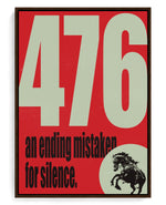"476" on hand-stretched cotton canvas, brown floater frame