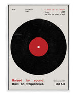 Vinyl on hand-stretched cotton canvas, white floater frame