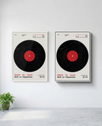 Vinyl art print in white frame, installed on wall