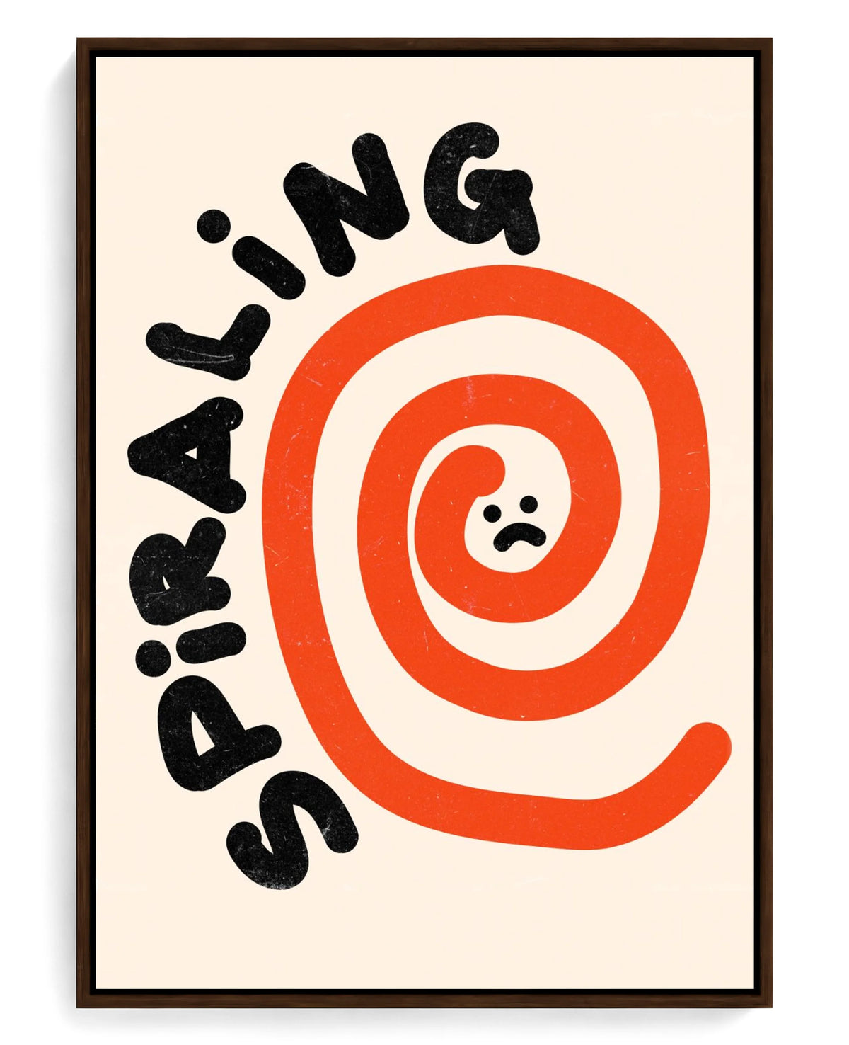 Spiraling on hand-stretched cotton canvas, brown floater frame