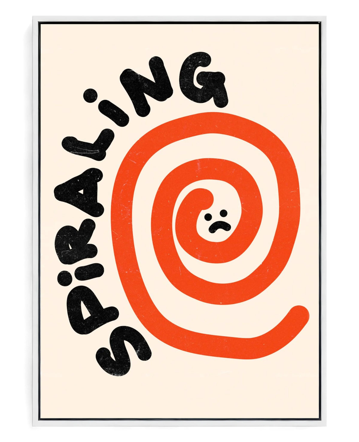 Spiraling on hand-stretched cotton canvas, white floater frame