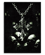 Memento Mori art print, framed in black wood with acrylic glazing