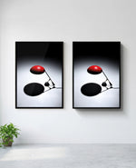 BAG Turgi art print in black frame, installed on wall