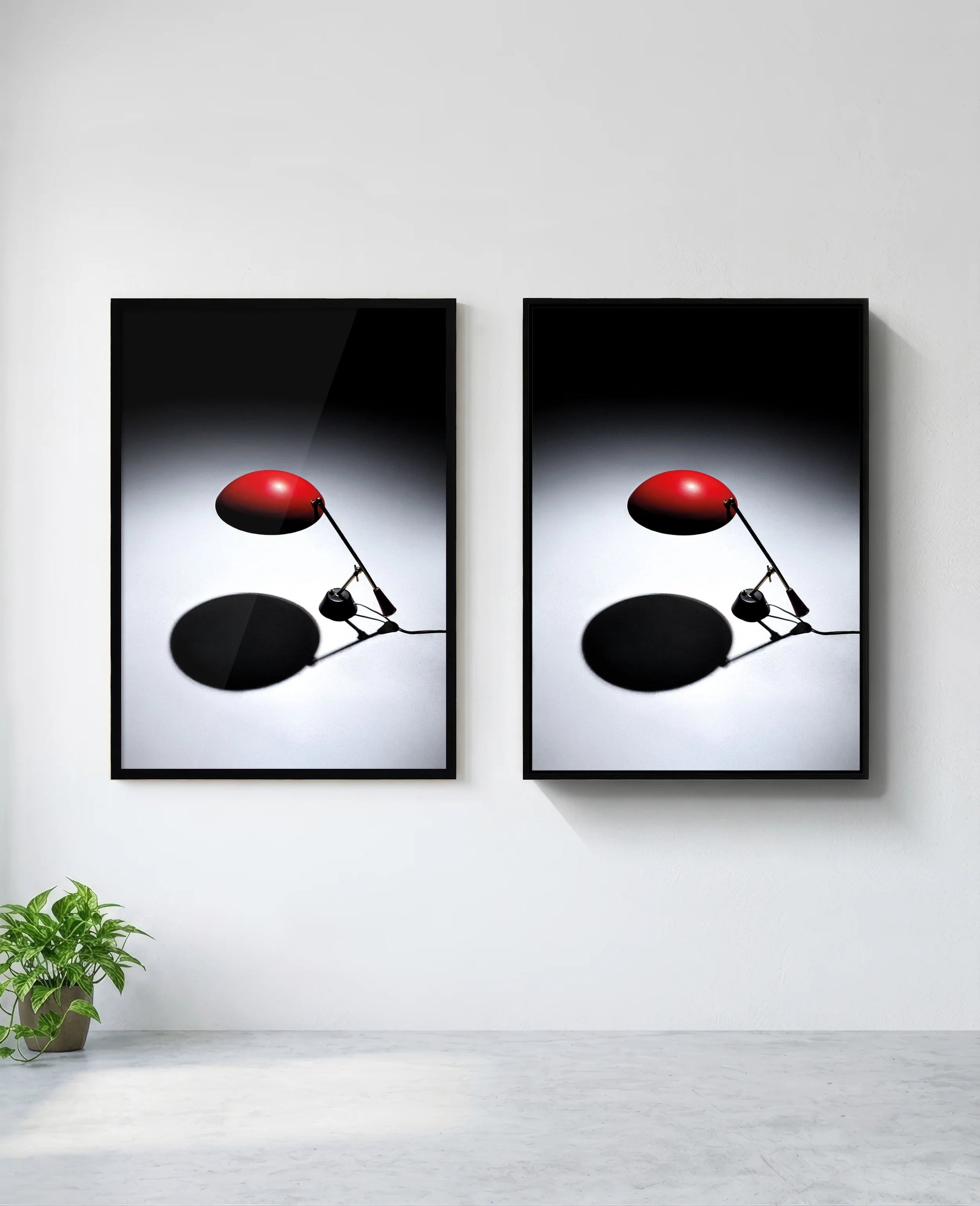 BAG Turgi art print in black frame, installed on wall