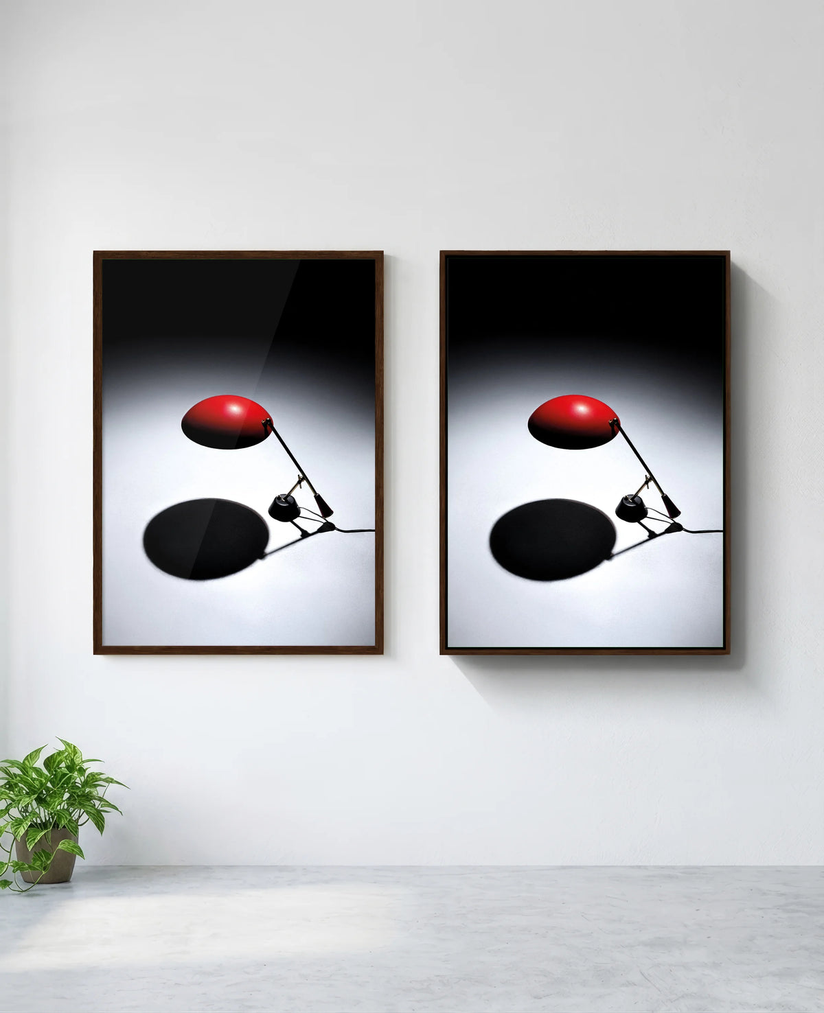 BAG Turgi art print in brown frame, installed on wall