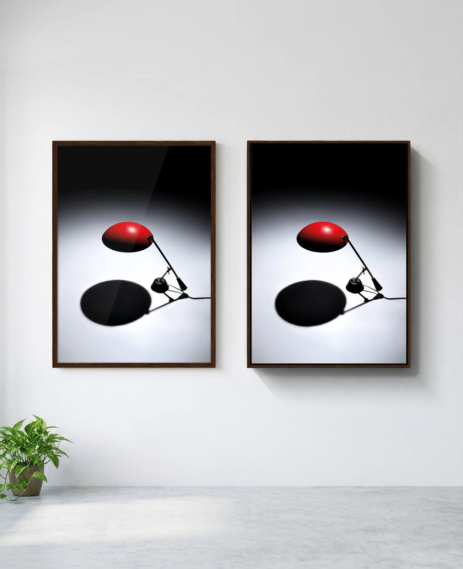 BAG Turgi art print in brown frame, installed on wall