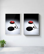 BAG Turgi art print in white frame, installed on wall